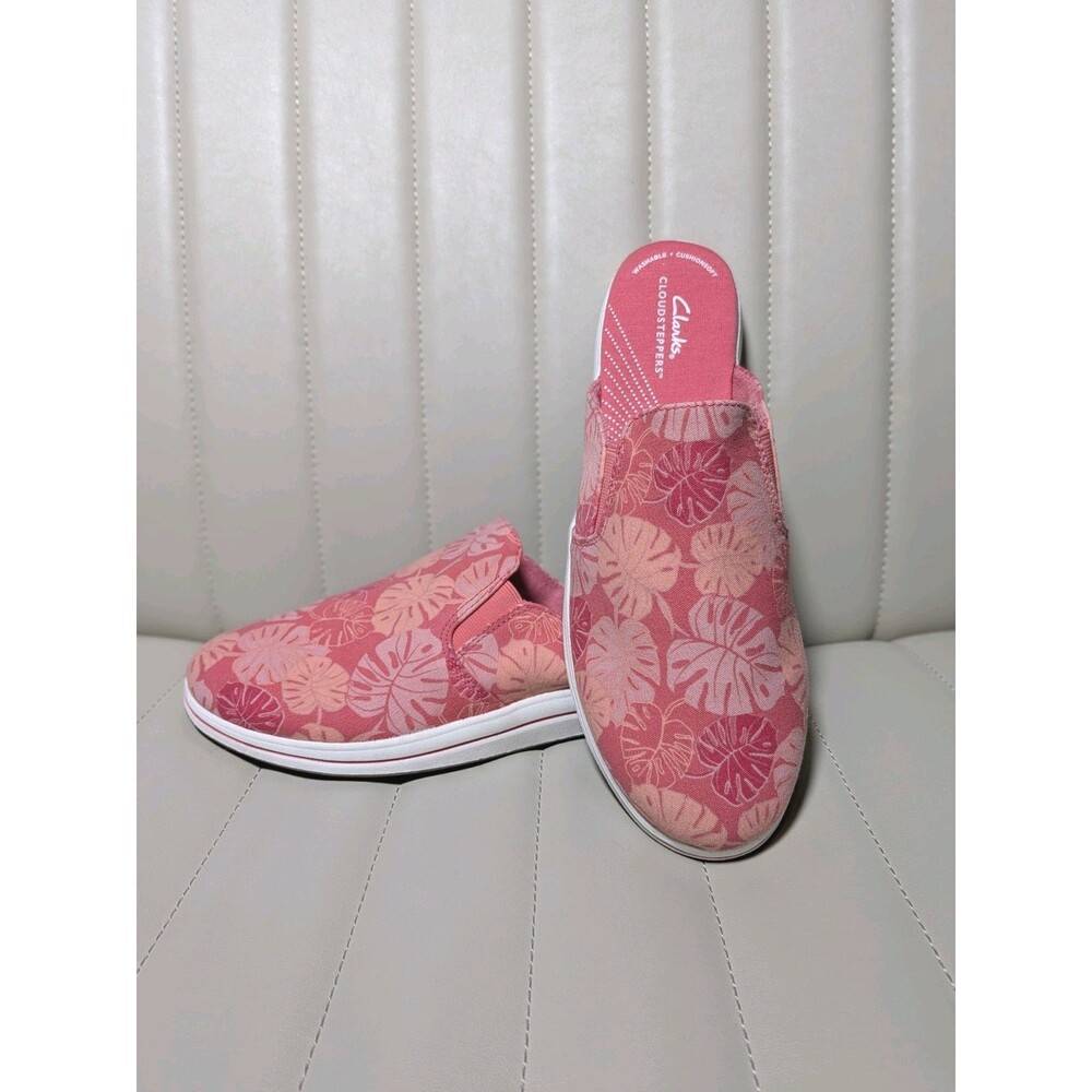 Clarks Cloudsteppers Womens Breeze Shore Dusty Rose Mule Shoes Tropical Print